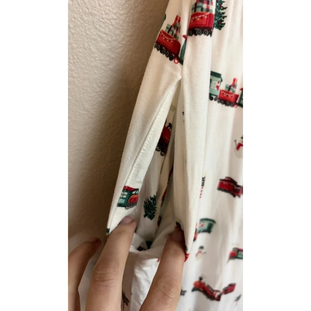 Kyte Baby Pajama Jogger Pants Large North Pole Christmas Train Bamboo Lounge - Picture 4 of 7